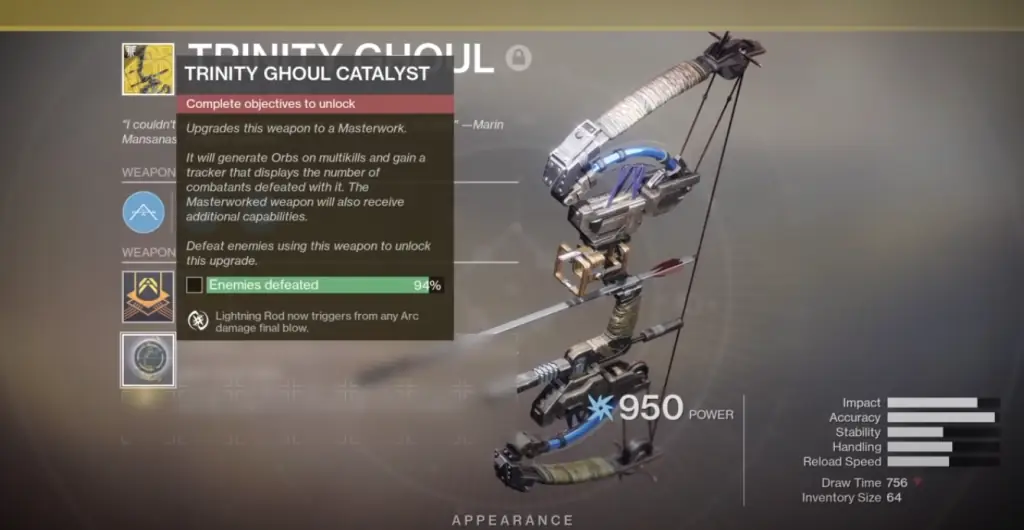 How to get the Trinity Ghoul Catalyst in Destiny 2