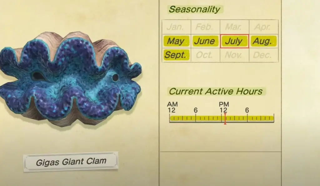 How to catch a Gigas Giant Clam in Animal Crossing New Horizons