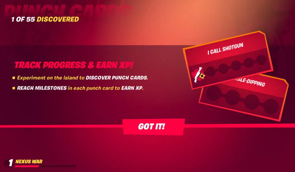 Fortnite Chapter 2 Season 4 Punch Cards