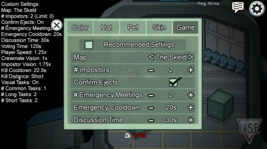 Best settings to use in Among Us