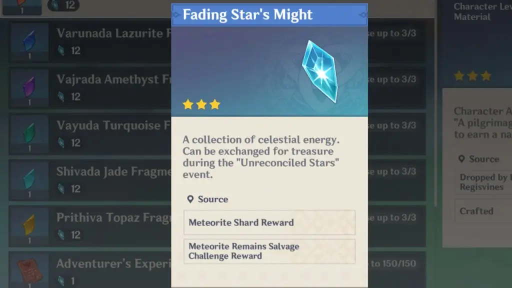 How to get Fading Star's Might in Genshin Impact