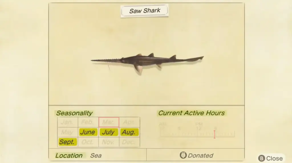 How to catch a Saw Shark in Animal Crossing New Horizons