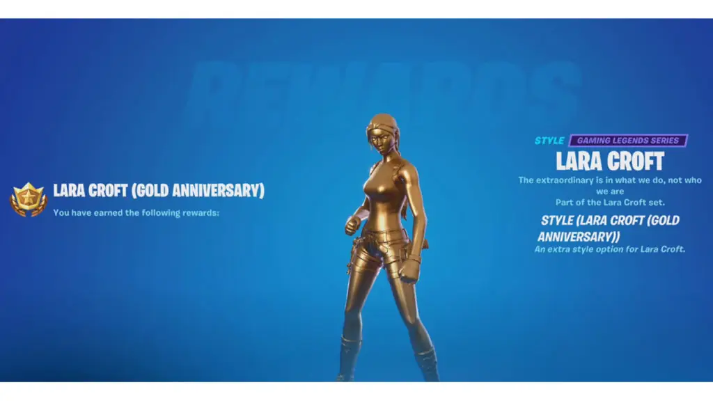 How to get the Gold Lara Croft Skin in Fortnite