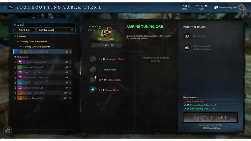 How to get Amrine Tuning Orb in New World
