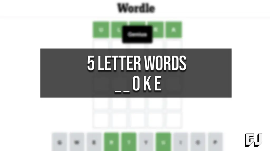 Wordle Hint - 5 Letter Words Ending with OKE - Gamer Journalist