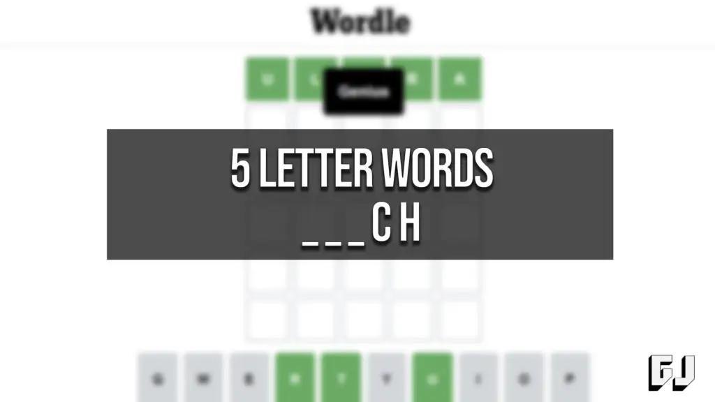 5 letter words ending in ch with i as second letter