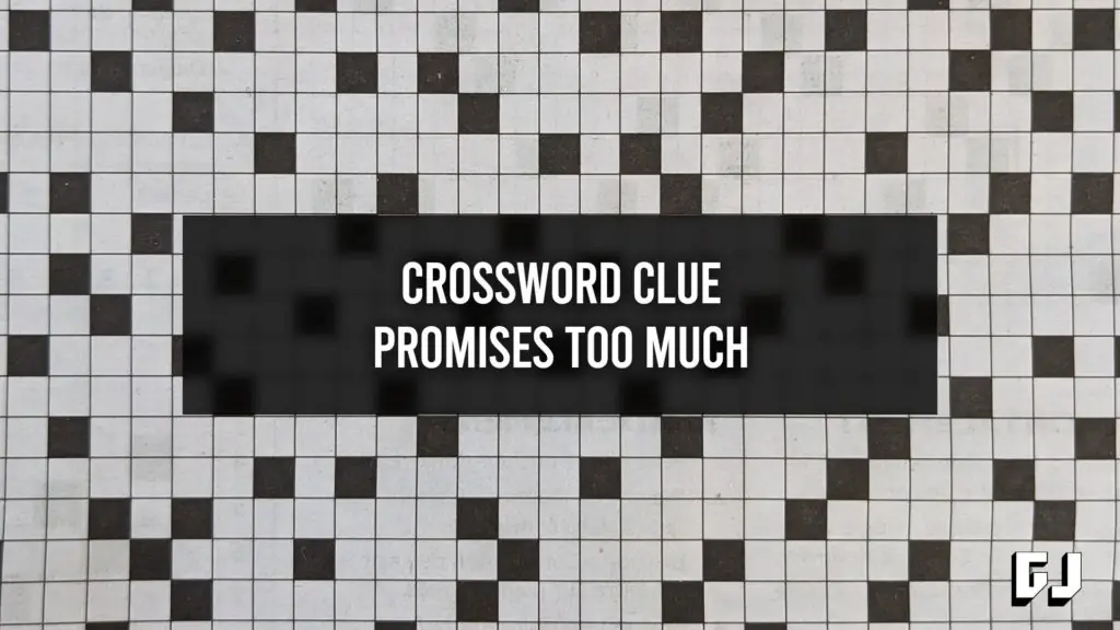 Promises Too Much - Crossword Clue - Gamer Journalist