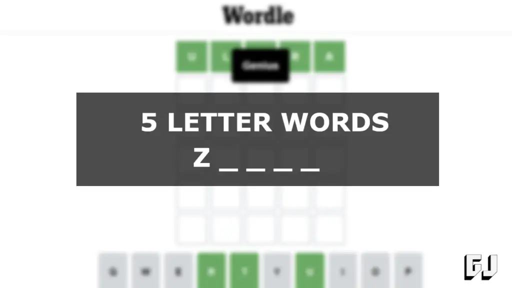 Five Letter Words Starting With Z