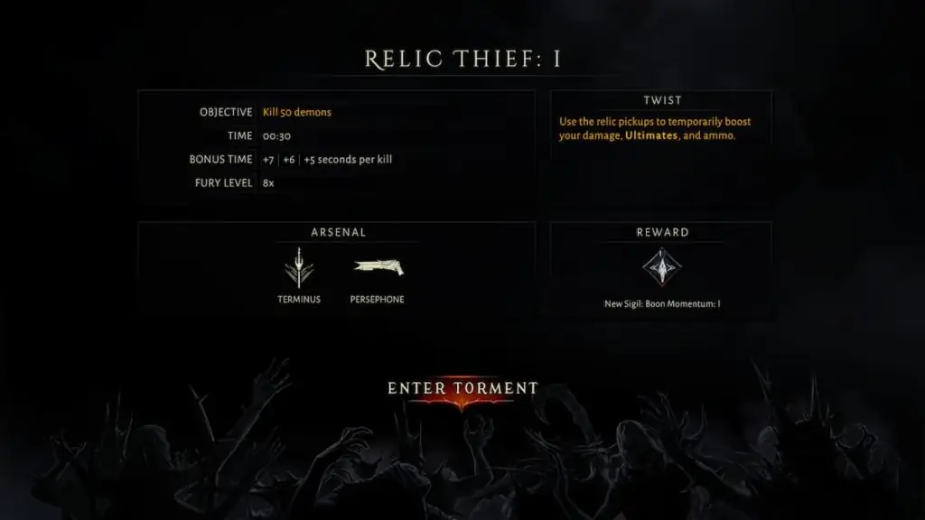 Relic Thief I info in metal hellsinger