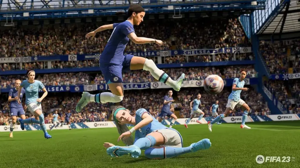 fifa 23 screenshot of Chelsea v man city women team