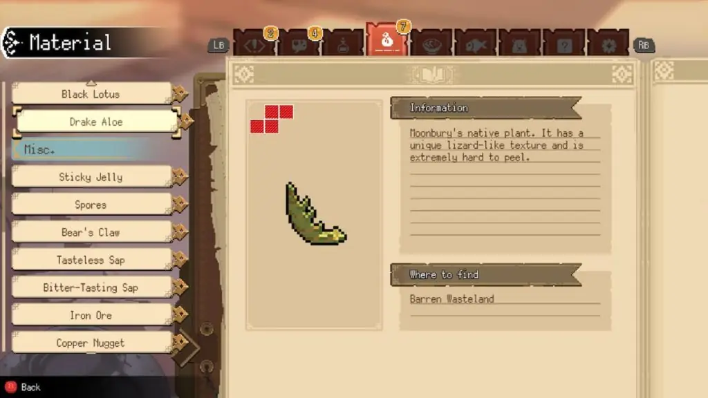 Drake Aloe data in Potion Permit