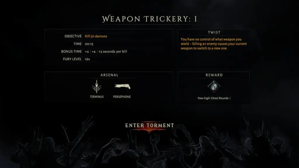 weapon trickery I info in metal hellsinger