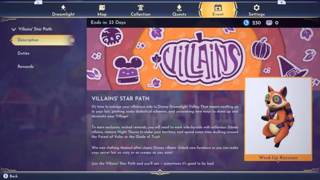 Disney Dreamlight Valley Star Path Description