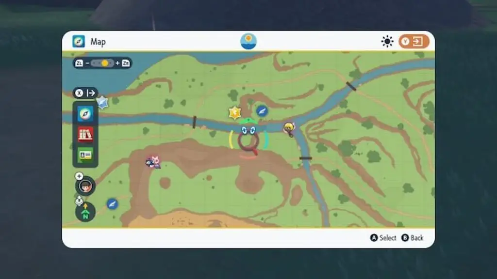 map screen shot from pokemon scarlet and violet