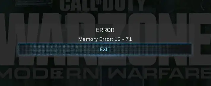 Warzone Memory Error 13-71
