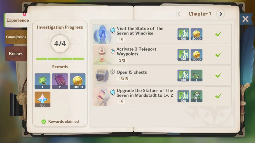 Cómo aumentar el rango de aventura rápidamente en Genshin Impact | Recompensas de rango de aventura