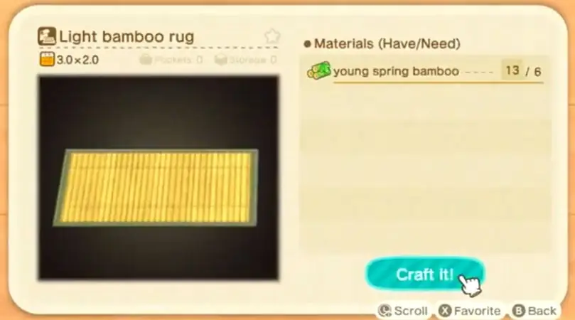 Bamboo Recipes In Animal Crossing New Horizons