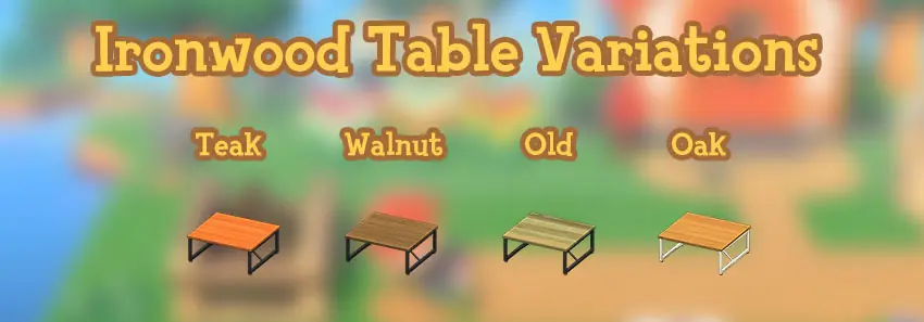 Ironwood Furniture Recipes In Animal Crossing New Horizons