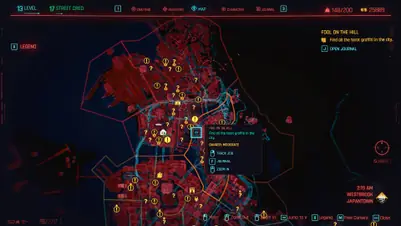 Все локации граффити на картах Таро в Cyberpunk 2077