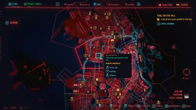 Все локации граффити на картах Таро в Cyberpunk 2077