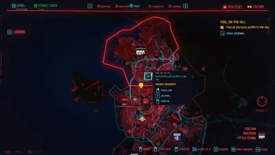 Все локации граффити на картах Таро в Cyberpunk 2077