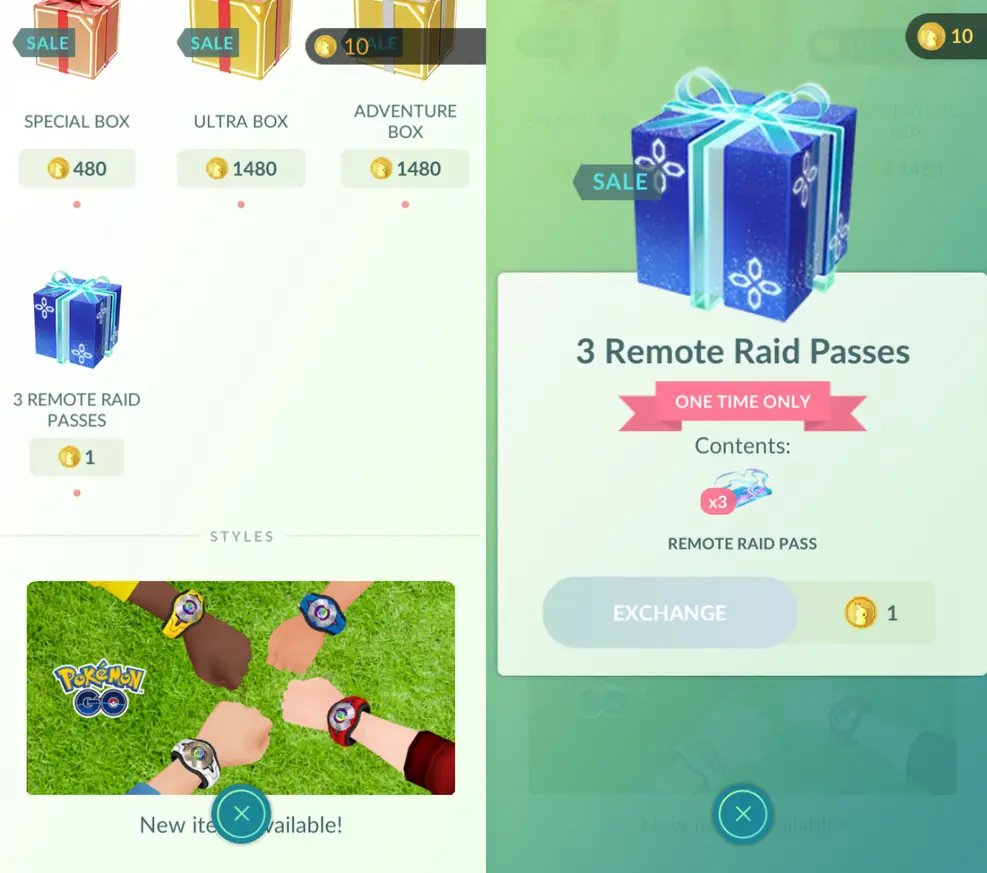 1 Pokecoin 3 Remote Raid Pass Bundle In Pokemon Go 1 Pokecoin 3 Remote Raid Pass Bundle In Pokemon Go