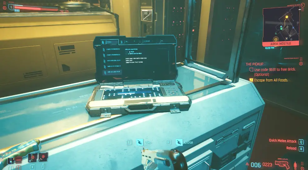 how to free brick in the pickup in cyberpunk 2077 gamer journalist