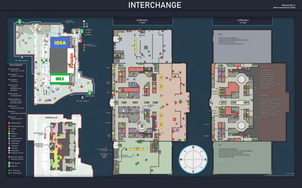 Escape From Tarkov Interchange Loot Map 2020